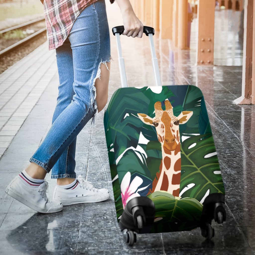 Giraffe Jungle Design Print Luggage Cover Protector
