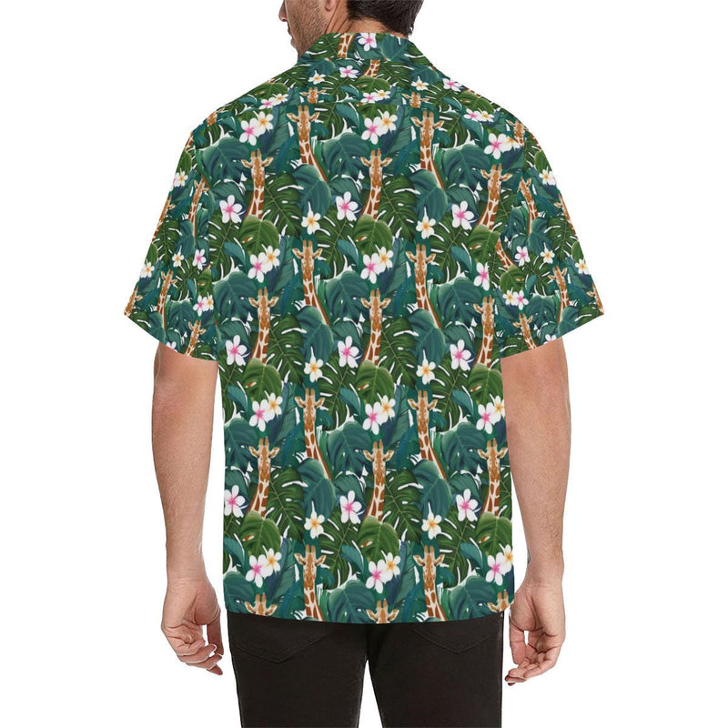 Giraffe Jungle Design Print Men Aloha Hawaiian Shirt