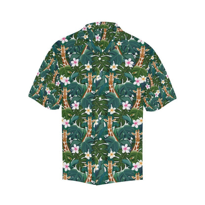 Giraffe Jungle Design Print Men Aloha Hawaiian Shirt