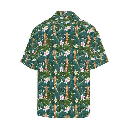 Giraffe Jungle Design Print Men Aloha Hawaiian Shirt