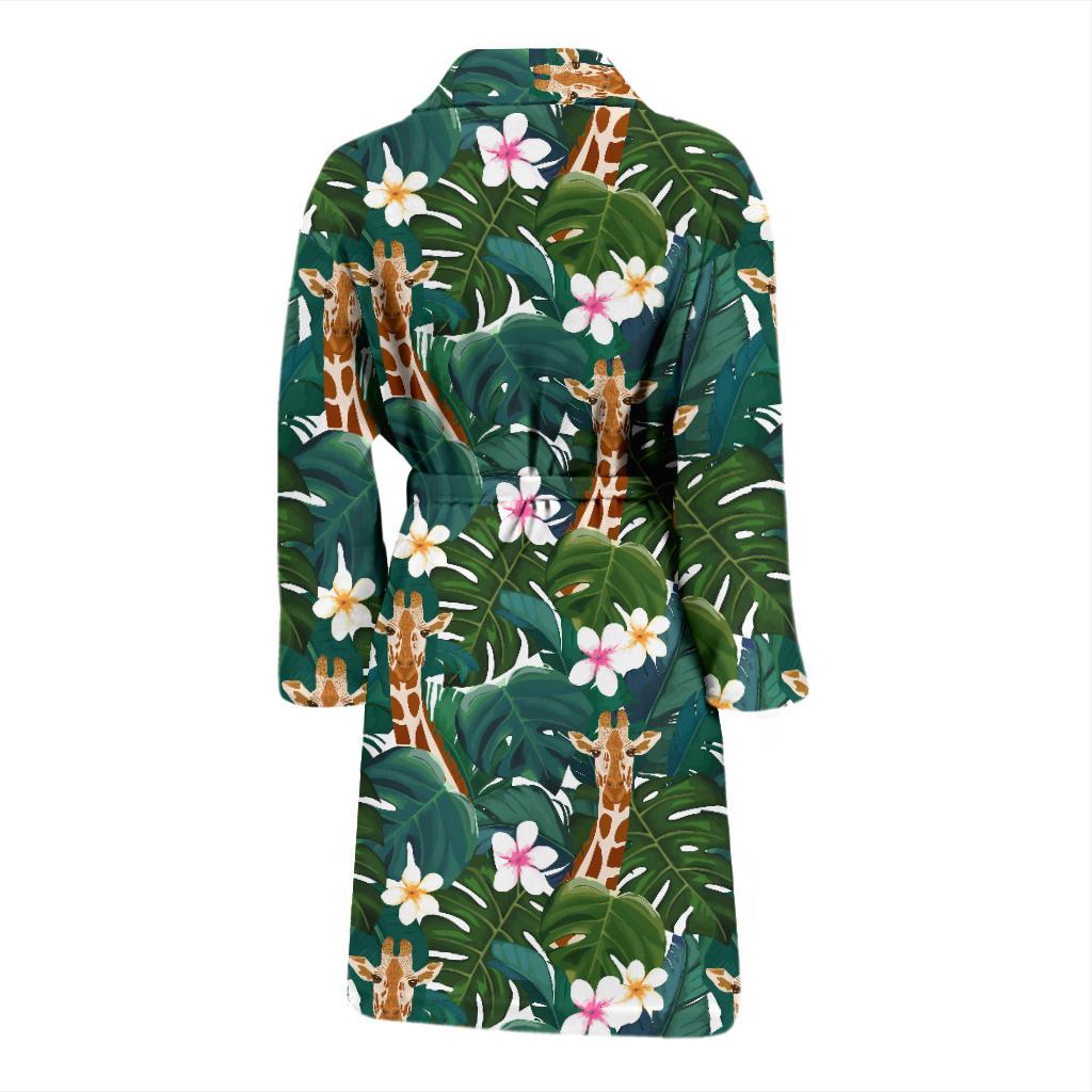 Giraffe Jungle Design Print Men Bath Robe-JTAMIGO.COM