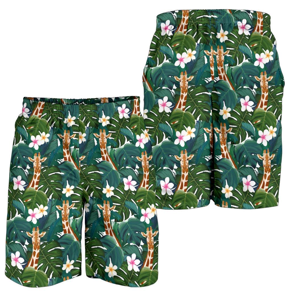 Giraffe Jungle Design Print Mens Shorts-JTAMIGO.COM