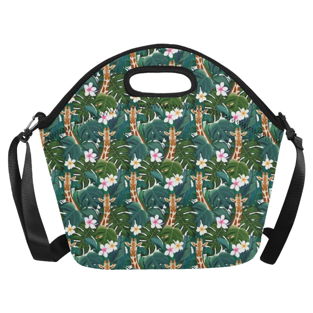 Giraffe Jungle Design Print Neoprene Lunch Bag (Model 1669)(Large)-JTAMIGO.COM
