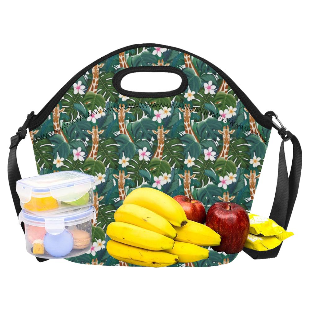 Giraffe Jungle Design Print Neoprene Lunch Bag (Model 1669)(Large)-JTAMIGO.COM