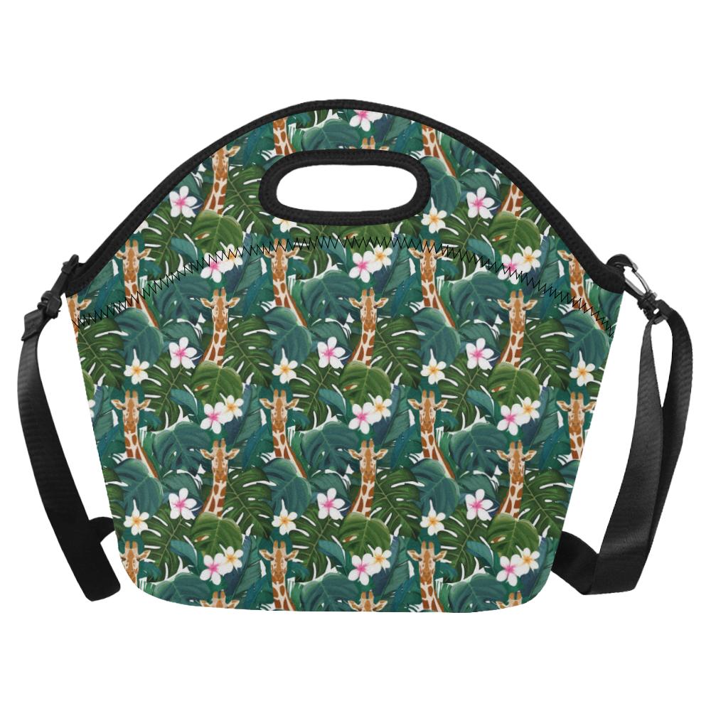 Giraffe Jungle Design Print Neoprene Lunch Bag (Model 1669)(Large)-JTAMIGO.COM