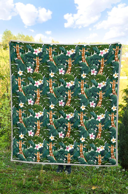 Giraffe Jungle Design Print Premium Quilt-JTAMIGO.COM