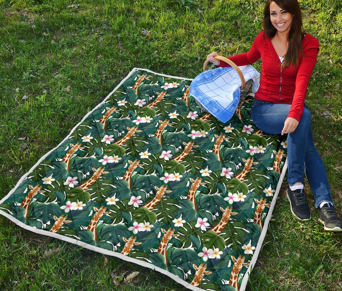 Giraffe Jungle Design Print Premium Quilt-JTAMIGO.COM