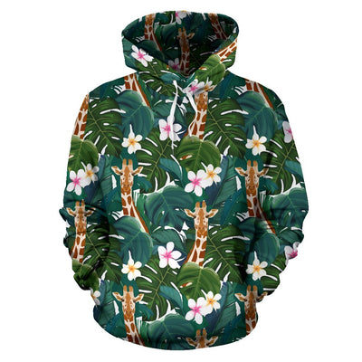 Giraffe Jungle Design Print Pullover Hoodie
