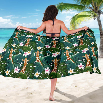 Giraffe Jungle Design Print Sarong Pareo Wrap
