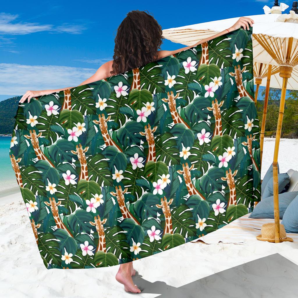 Giraffe Jungle Design Print Sarong Pareo Wrap