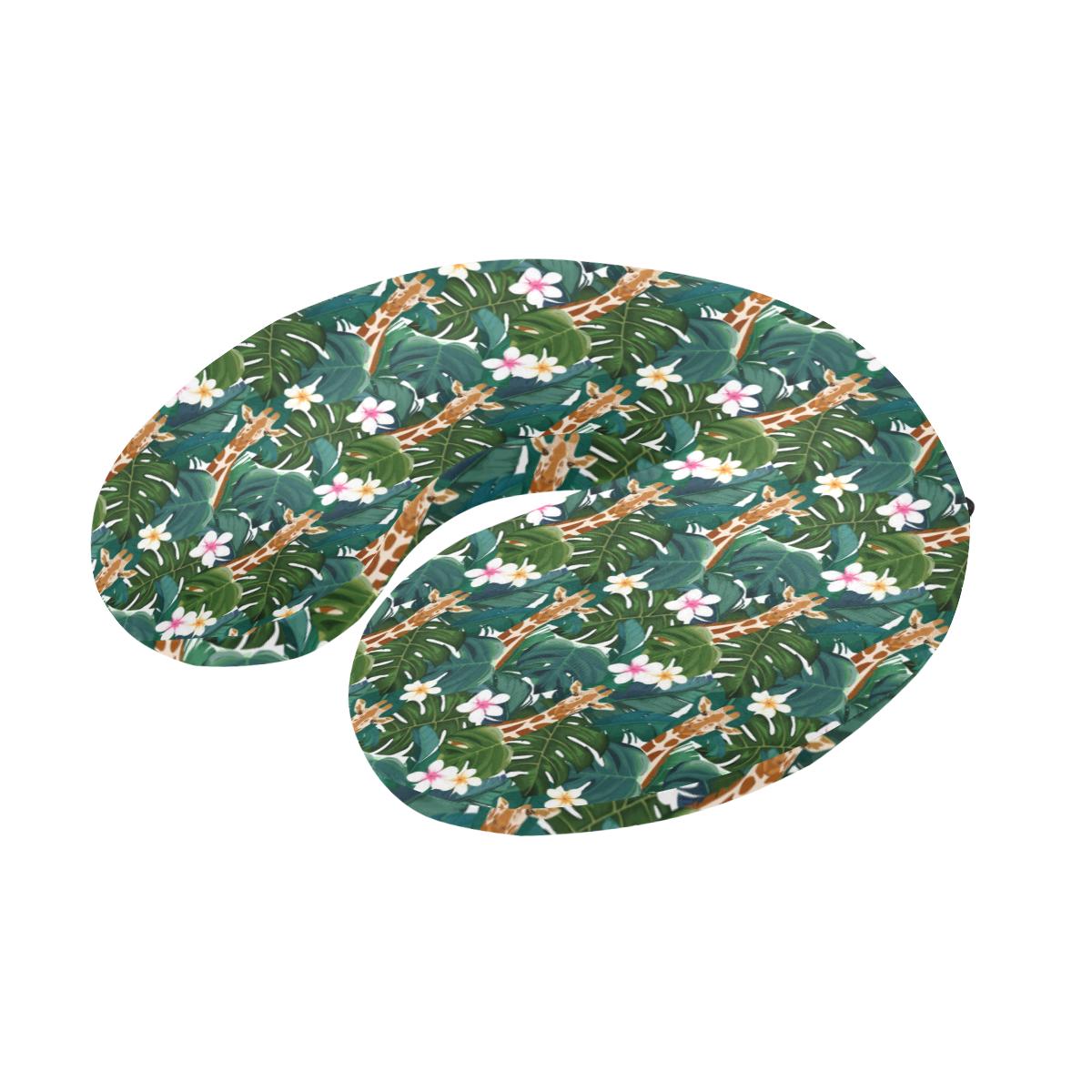Giraffe Jungle Design Print U-Shaped Travel Neck Pillow-JTAMIGO.COM