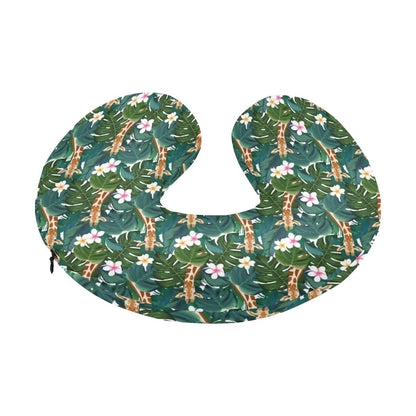 Giraffe Jungle Design Print U-Shaped Travel Neck Pillow-JTAMIGO.COM