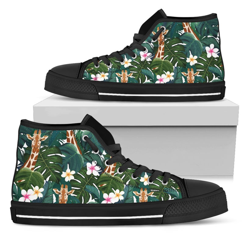 Giraffe Jungle Design Print Women High Top Shoes