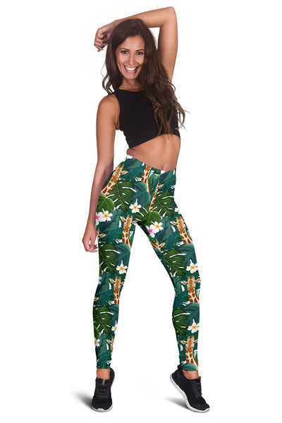 Giraffe Jungle Design Print Women Leggings