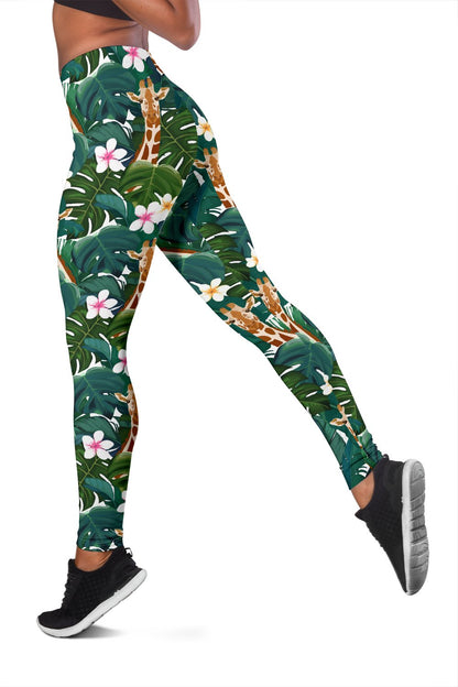 Giraffe Jungle Design Print Women Leggings