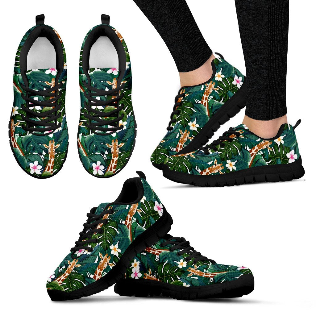 Giraffe Jungle Design Print Women Sneakers Shoes