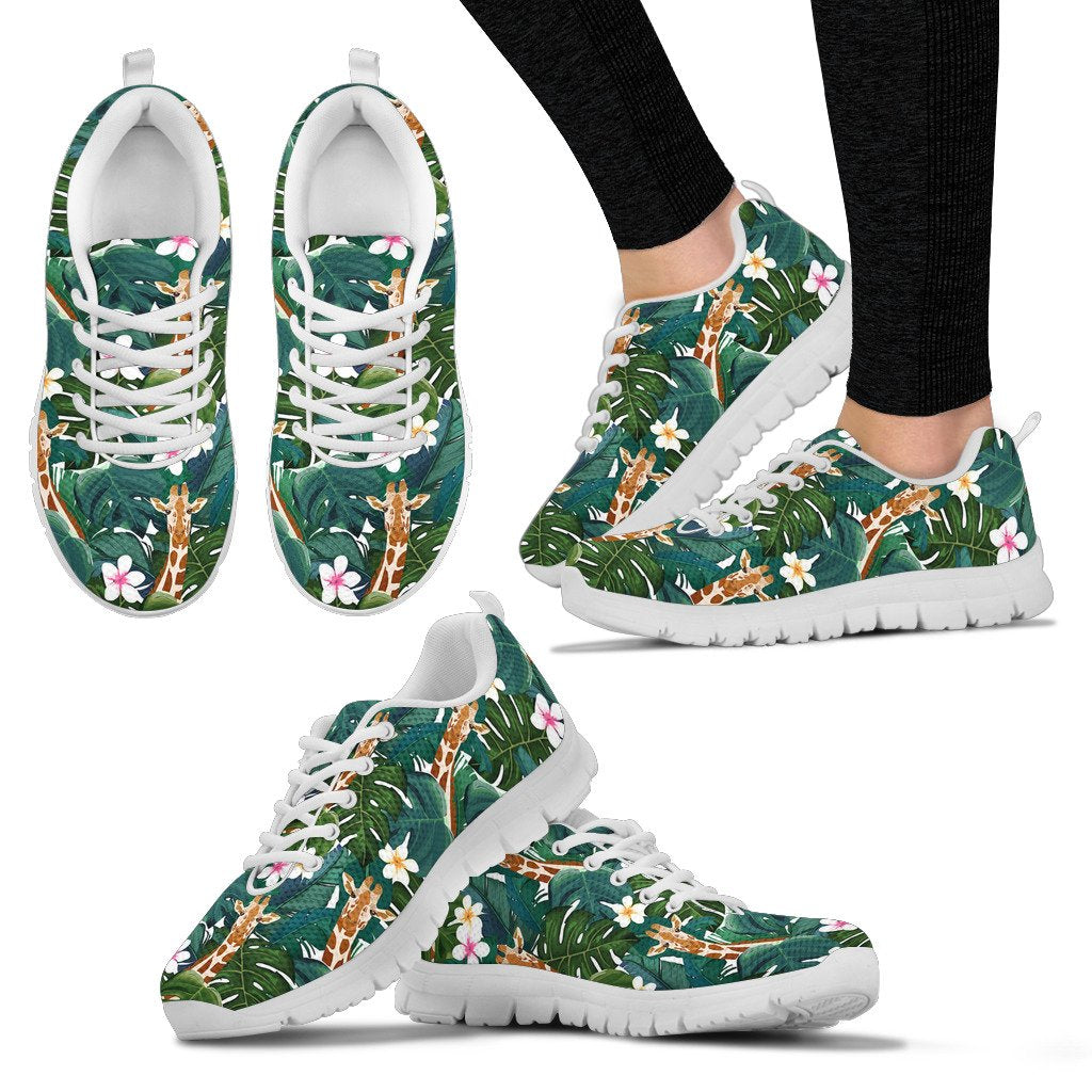 Giraffe Jungle Design Print Women Sneakers Shoes
