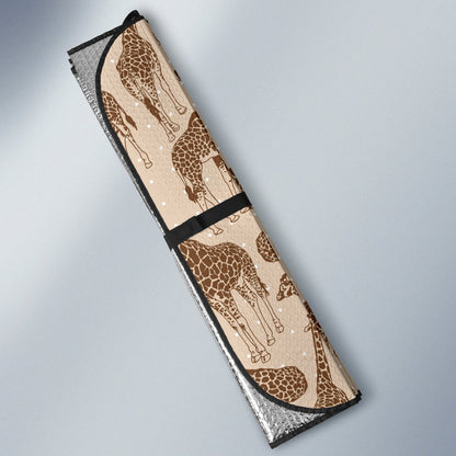 Giraffe Pattern Design Print Car Sun Shade For Windshield