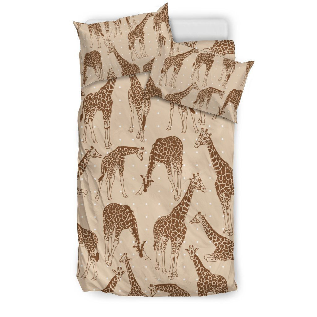 Giraffe Pattern Design Print Duvet Cover Bedding Set