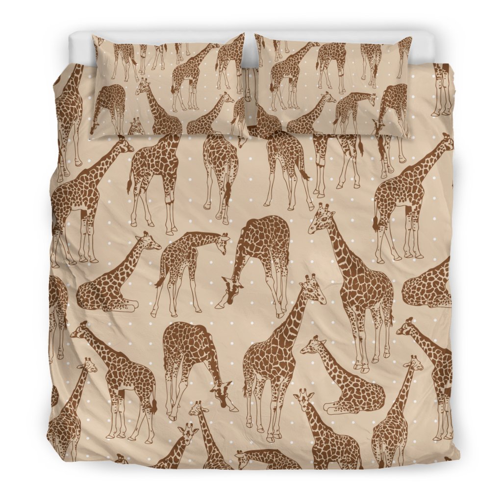 Giraffe Pattern Design Print Duvet Cover Bedding Set