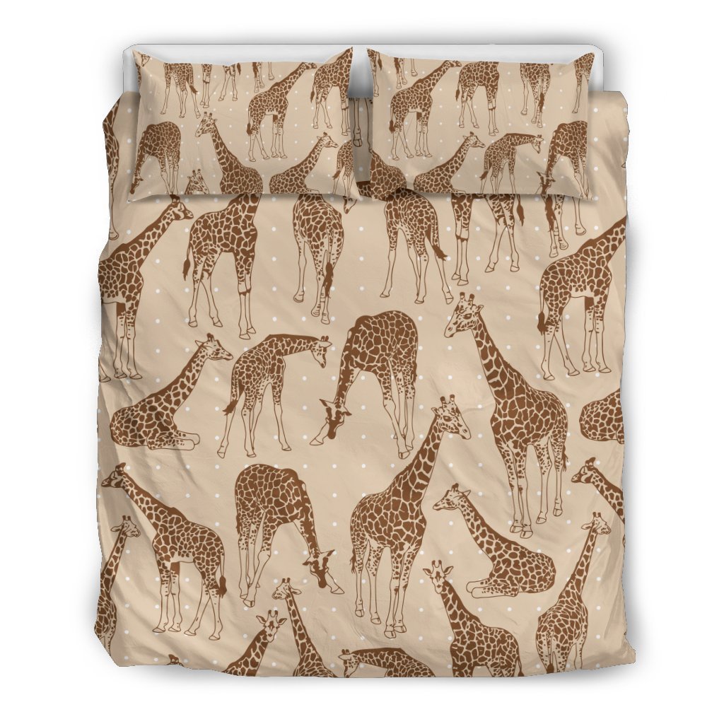 Giraffe Pattern Design Print Duvet Cover Bedding Set