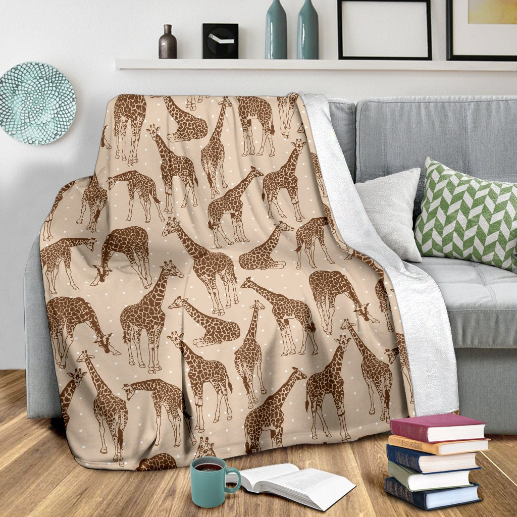 Giraffe Pattern Design Print Fleece Blanket