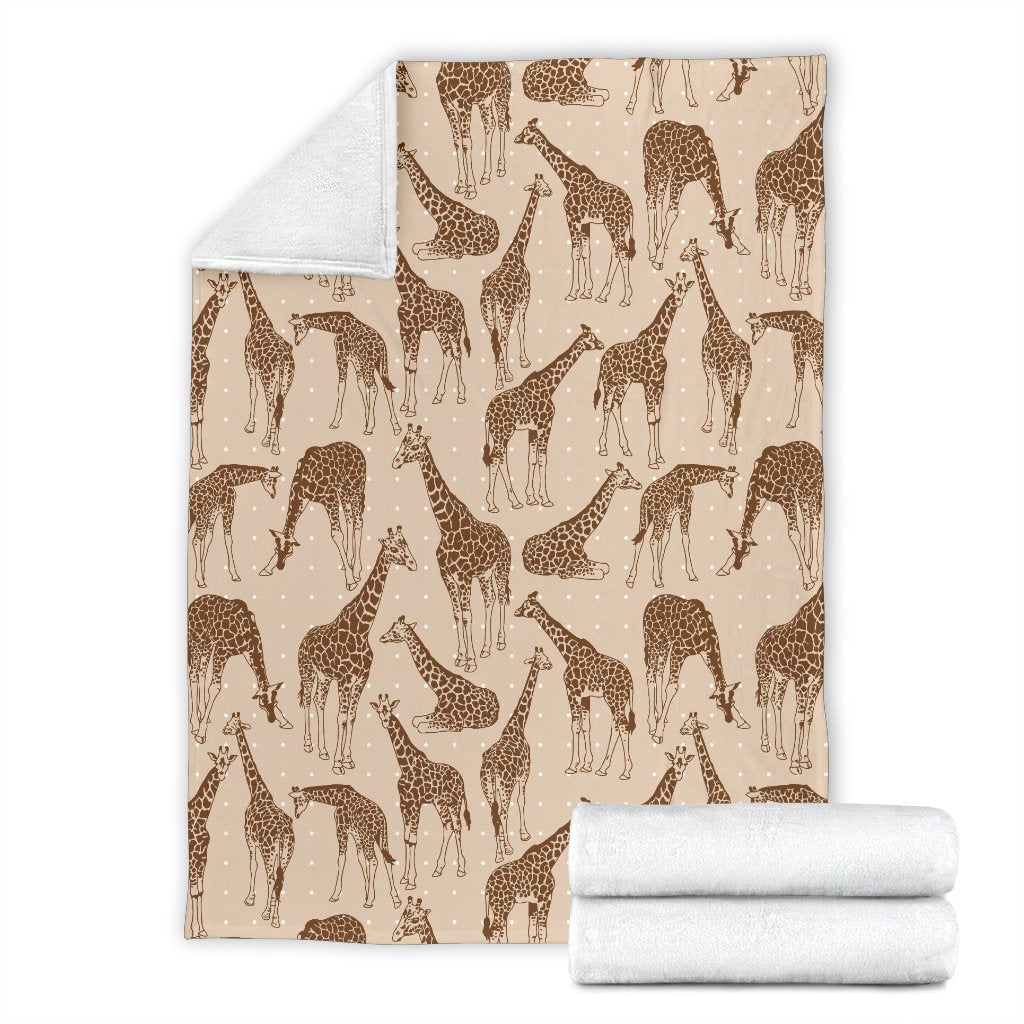 Giraffe Pattern Design Print Fleece Blanket