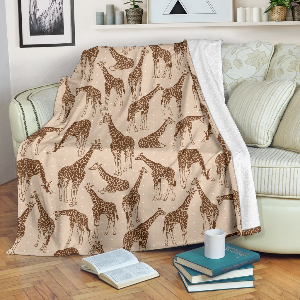 Giraffe Pattern Design Print Fleece Blanket