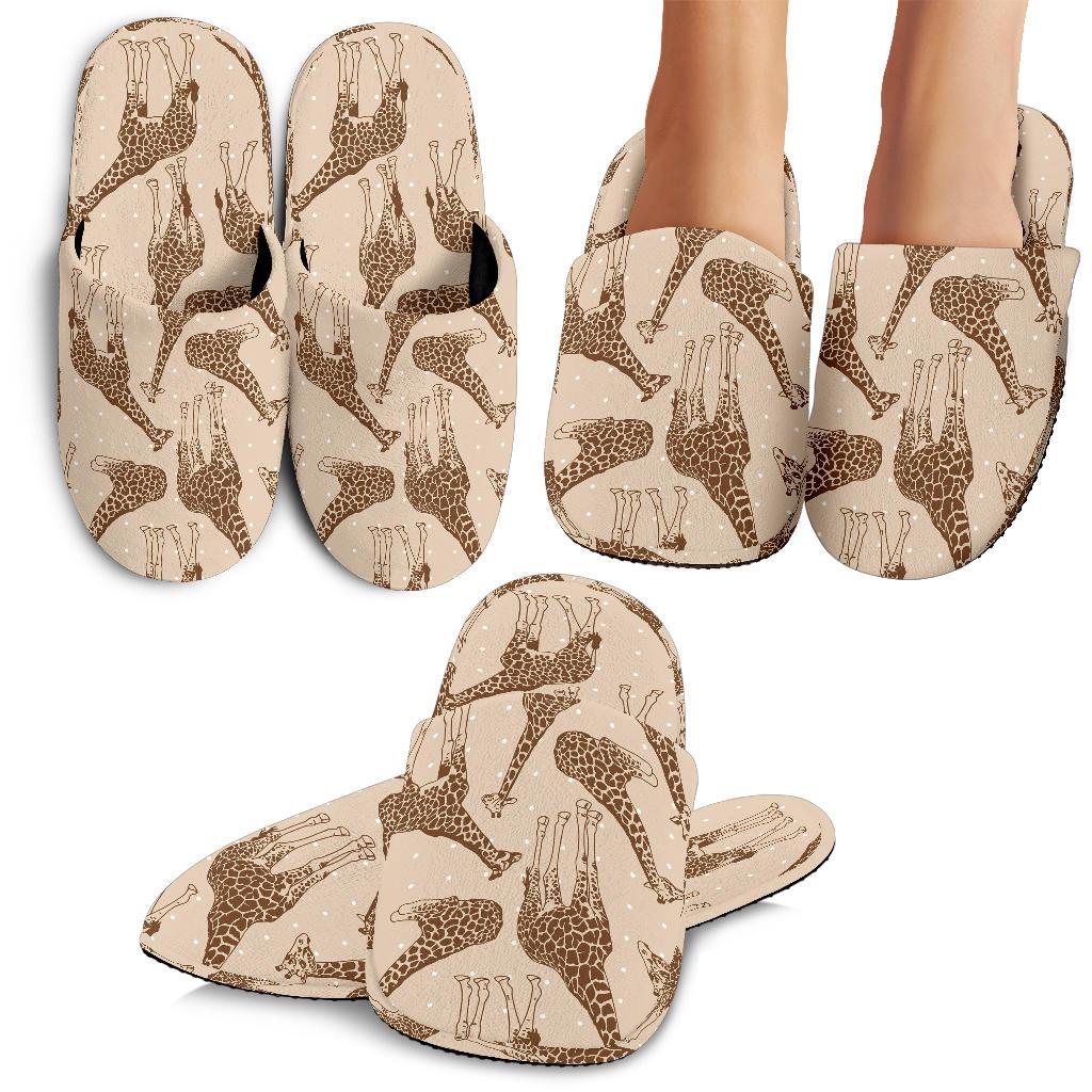 Giraffe Pattern Design Print House Slippers