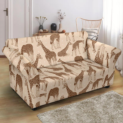 Giraffe Pattern Design Print Loveseat Slipcover-JTAMIGO.COM