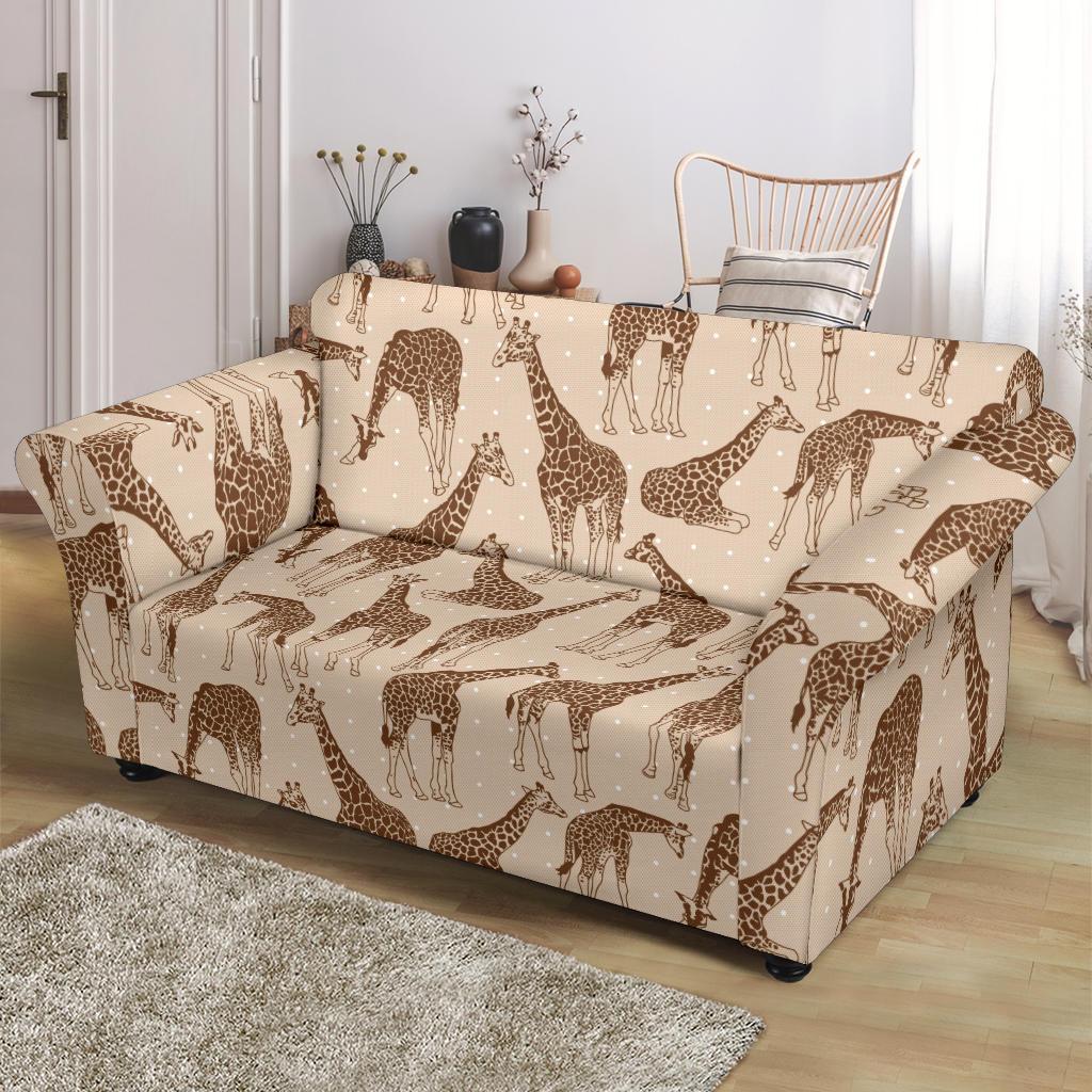 Giraffe Pattern Design Print Loveseat Slipcover-JTAMIGO.COM