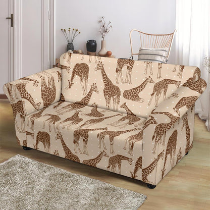 Giraffe Pattern Design Print Loveseat Slipcover-JTAMIGO.COM