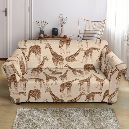 Giraffe Pattern Design Print Loveseat Slipcover-JTAMIGO.COM
