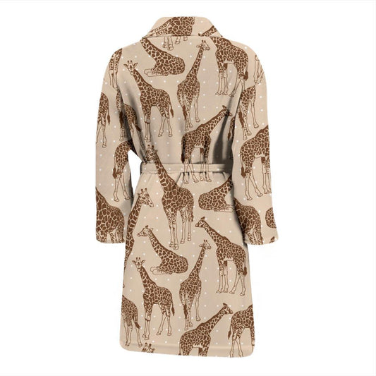 Giraffe Pattern Design Print Men Bath Robe-JTAMIGO.COM