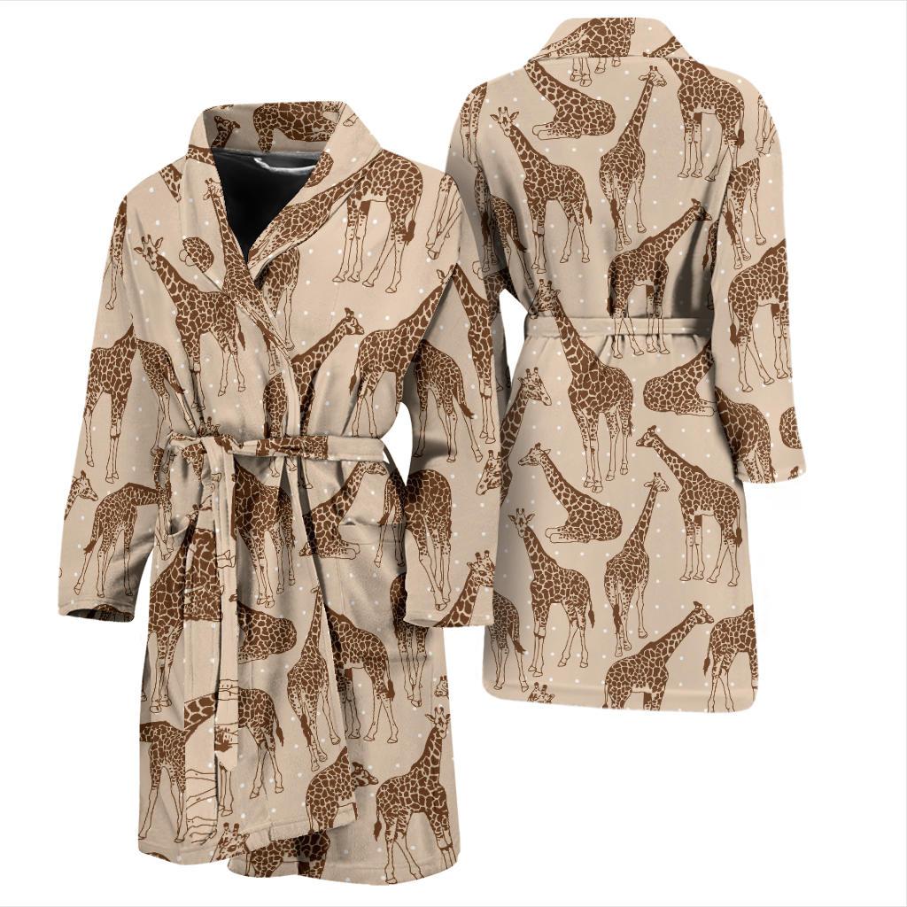 Giraffe Pattern Design Print Men Bath Robe-JTAMIGO.COM