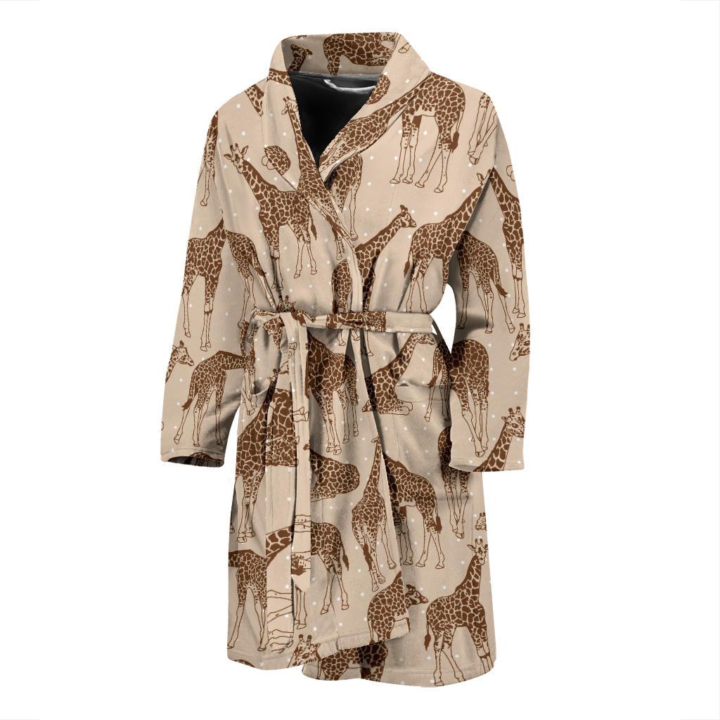 Giraffe Pattern Design Print Men Bath Robe-JTAMIGO.COM