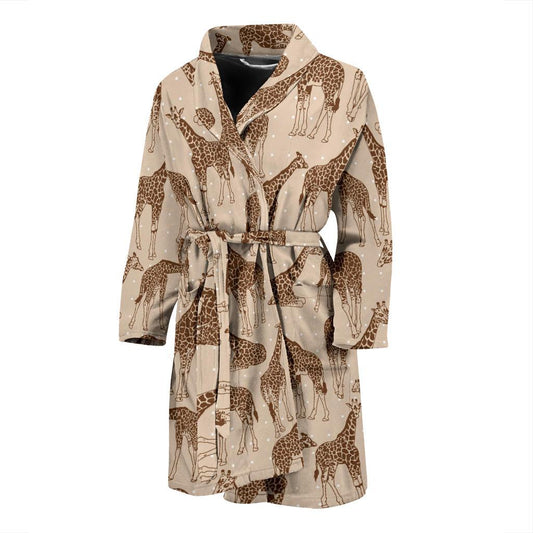 Giraffe Pattern Design Print Men Bath Robe-JTAMIGO.COM