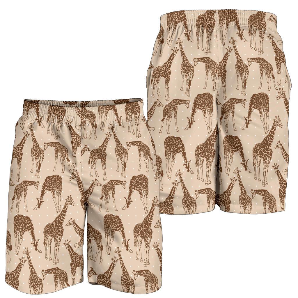 Giraffe Pattern Design Print Mens Shorts-JTAMIGO.COM