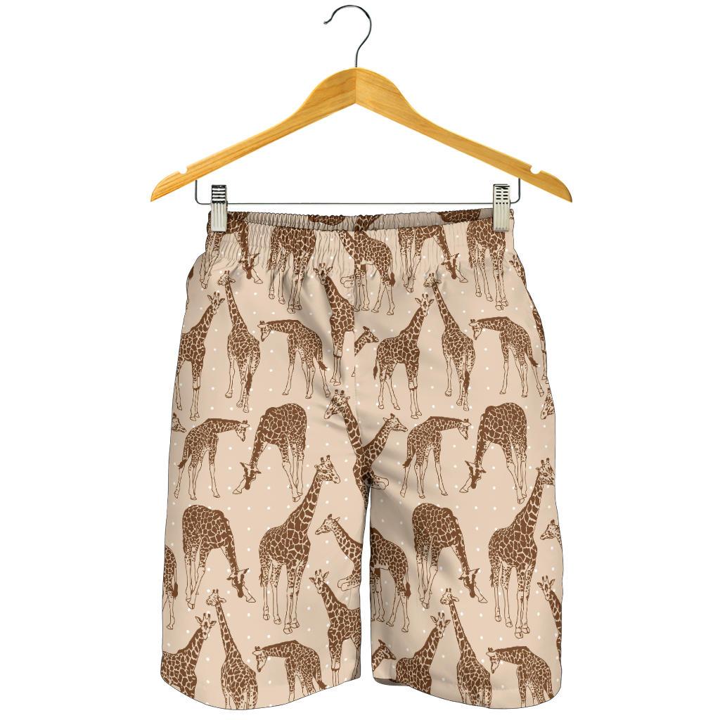 Giraffe Pattern Design Print Mens Shorts-JTAMIGO.COM