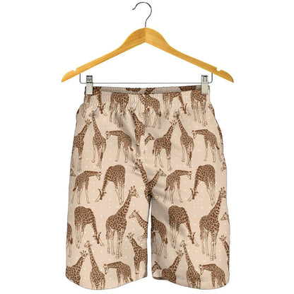 Giraffe Pattern Design Print Mens Shorts-JTAMIGO.COM