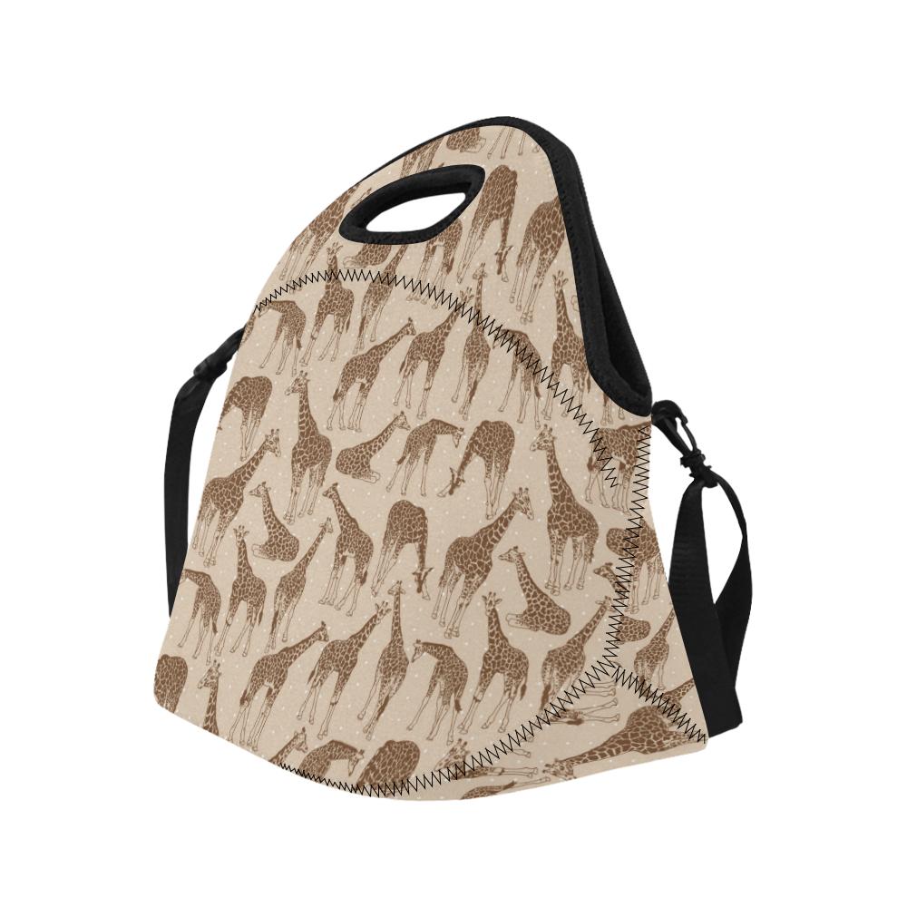 Giraffe Pattern Design Print Neoprene Lunch Bag (Model 1669)(Large)-JTAMIGO.COM