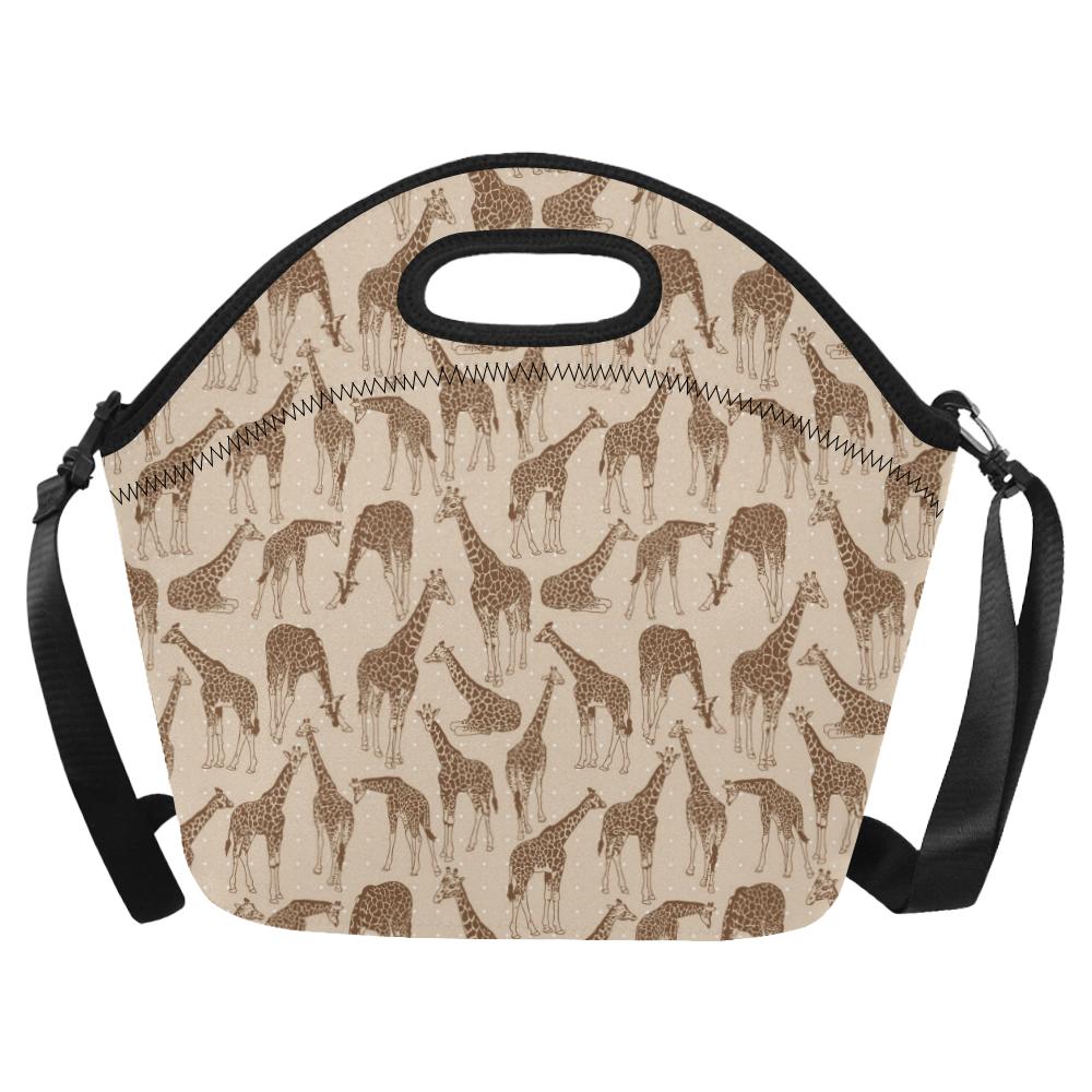 Giraffe Pattern Design Print Neoprene Lunch Bag (Model 1669)(Large)-JTAMIGO.COM