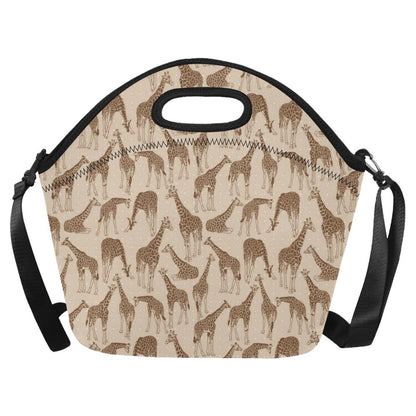 Giraffe Pattern Design Print Neoprene Lunch Bag (Model 1669)(Large)-JTAMIGO.COM