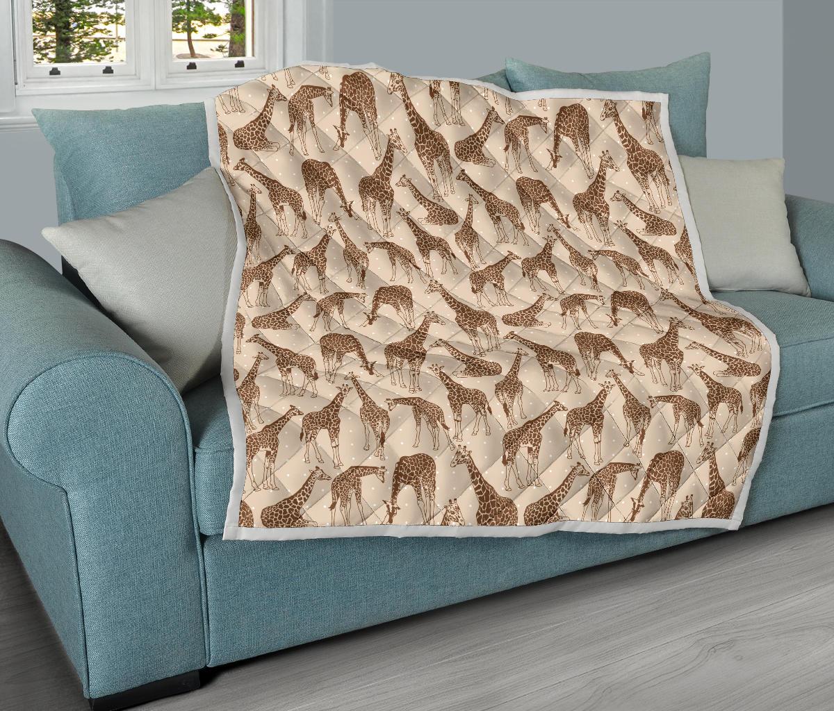 Giraffe Pattern Design Print Premium Quilt-JTAMIGO.COM