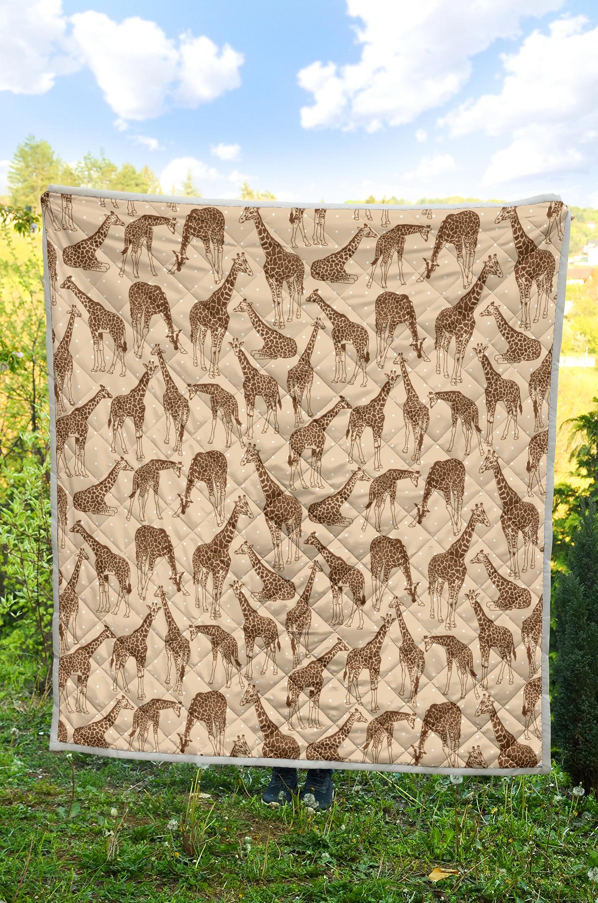 Giraffe Pattern Design Print Premium Quilt-JTAMIGO.COM