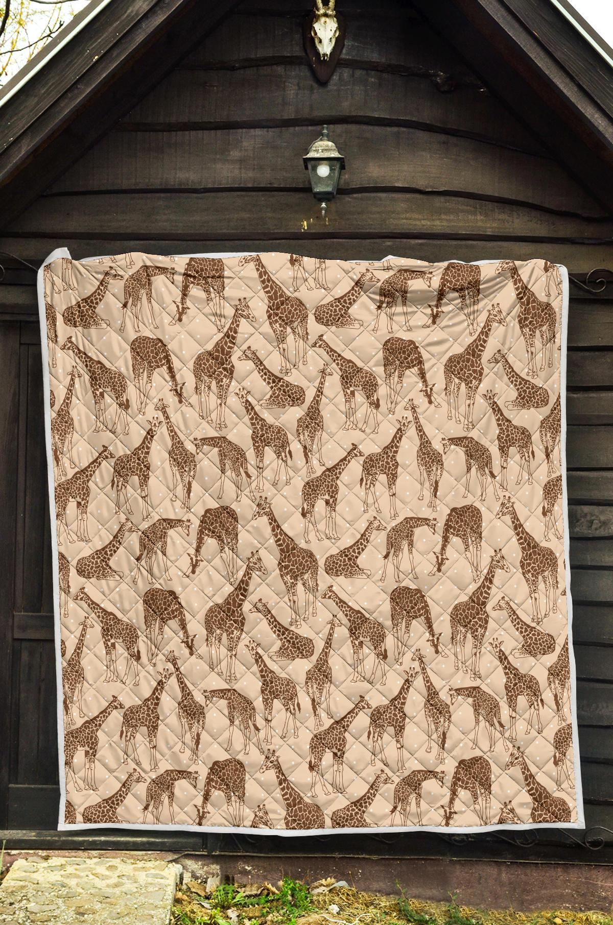 Giraffe Pattern Design Print Premium Quilt-JTAMIGO.COM
