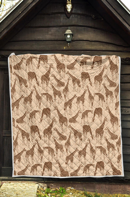 Giraffe Pattern Design Print Premium Quilt-JTAMIGO.COM
