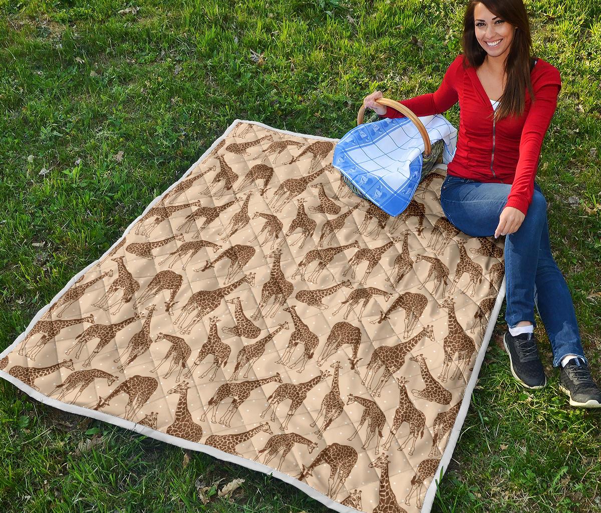 Giraffe Pattern Design Print Premium Quilt-JTAMIGO.COM