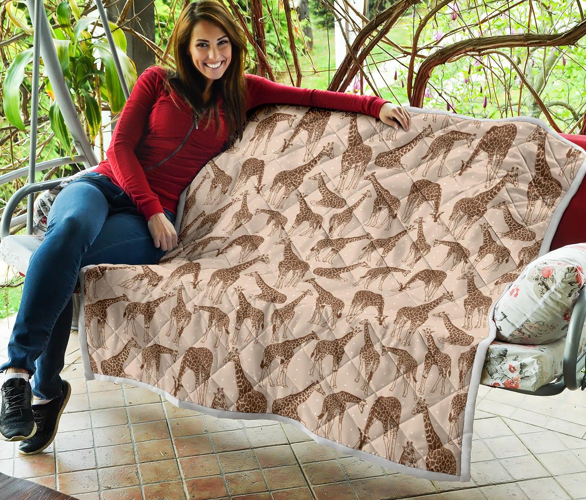 Giraffe Pattern Design Print Premium Quilt-JTAMIGO.COM