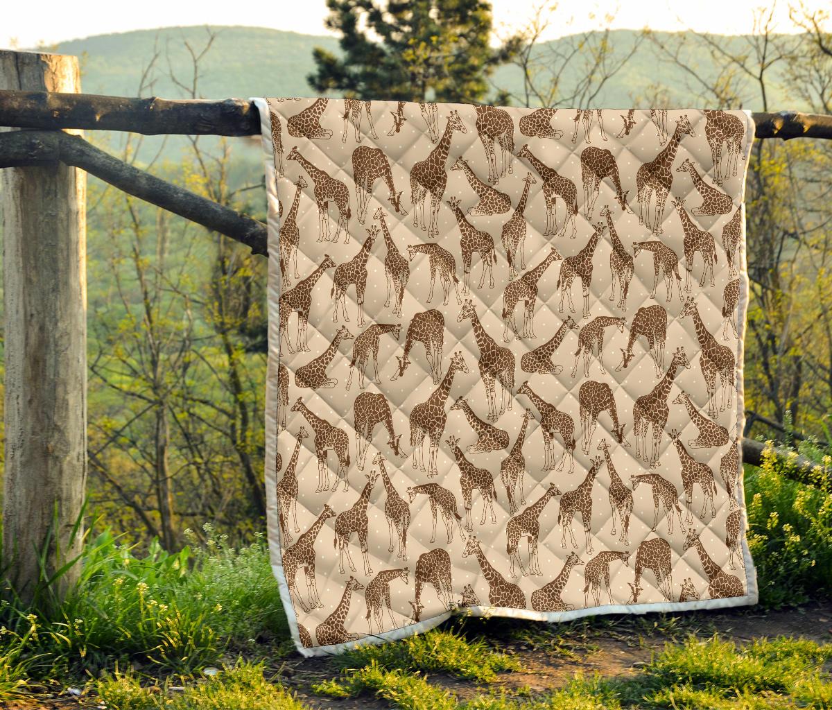 Giraffe Pattern Design Print Premium Quilt-JTAMIGO.COM